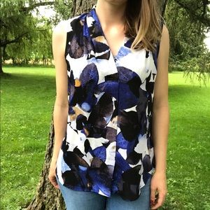 Funky Print Sleeveless Blouse